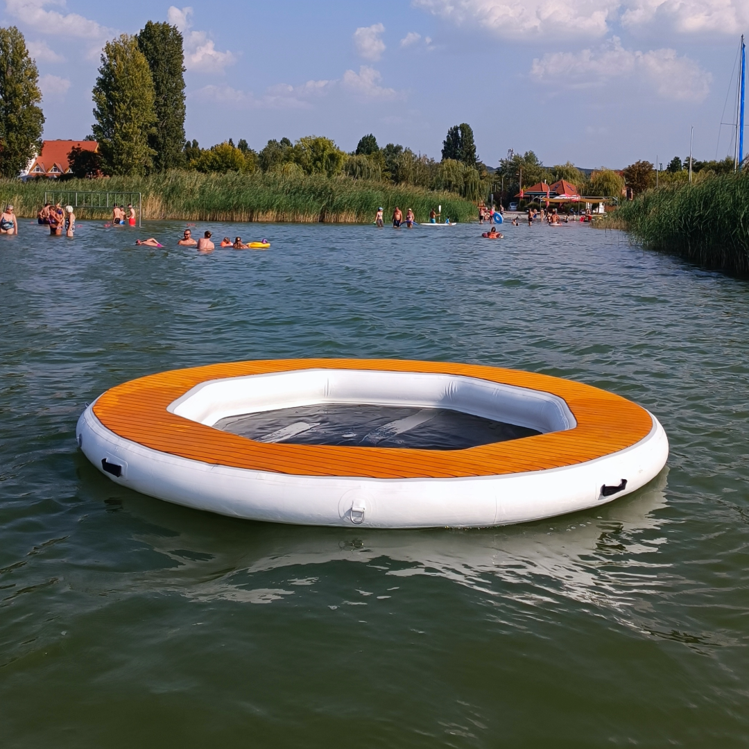 #4 BalaFloat dmuchana platforma kąpielowa, pływająca platforma, wyspa do pływania, pierścień o średnicy 2,74 m