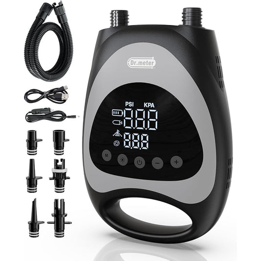 Elektromos SUP pumpa – Dr. meter 10000 mAh, 20 PSI, akkumulátoros, autós csatlakozóval
